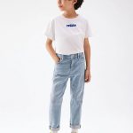 شلوار جین زنانه زارا مدل Straight Leg Denim فاق بلند سنگشور اورجینال