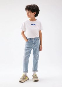 شلوار جین زنانه زارا مدل Straight Leg Denim فاق بلند سنگشور اورجینال